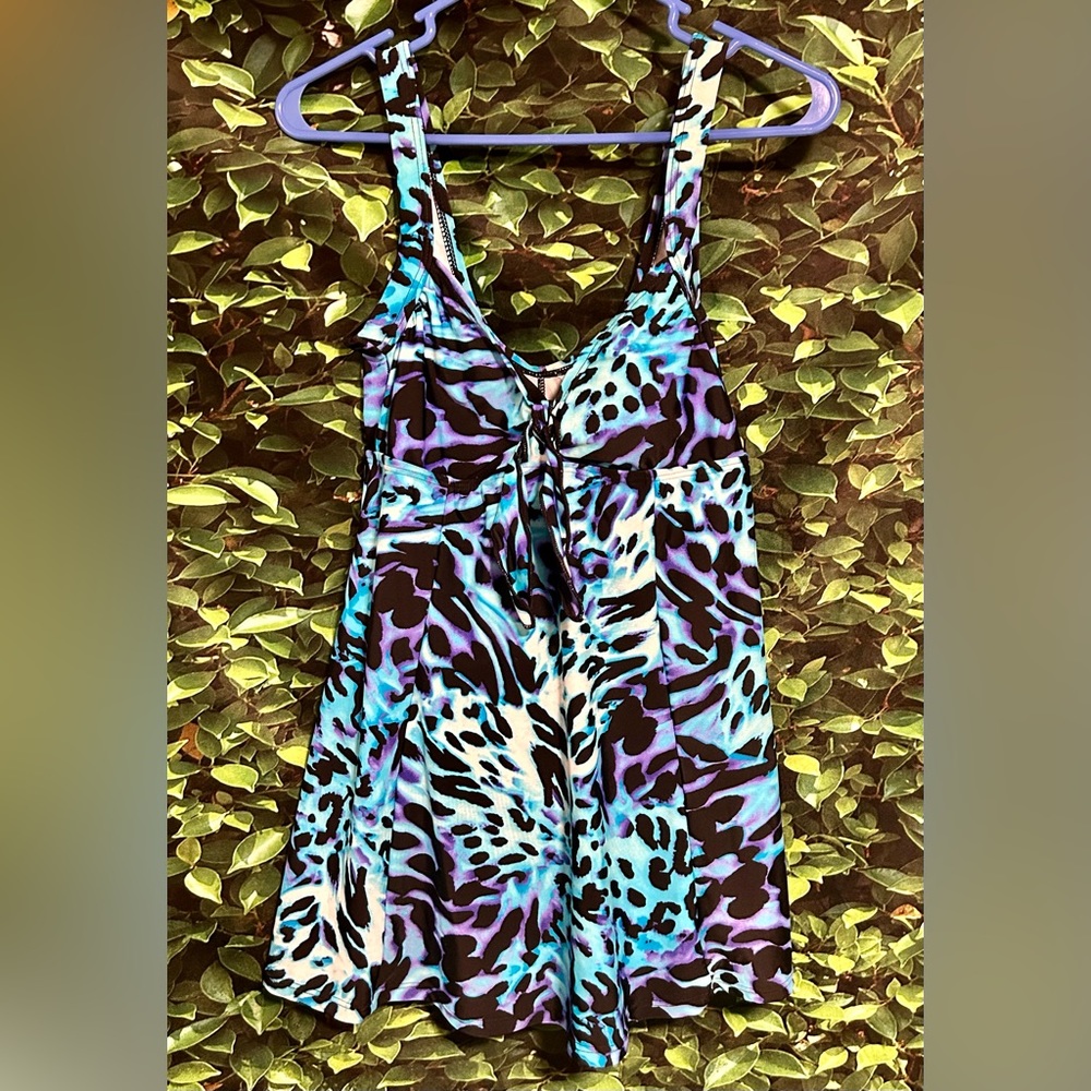 ISLAND PEARLS One Piece Swimsuit Blue Black Purple Womens 10